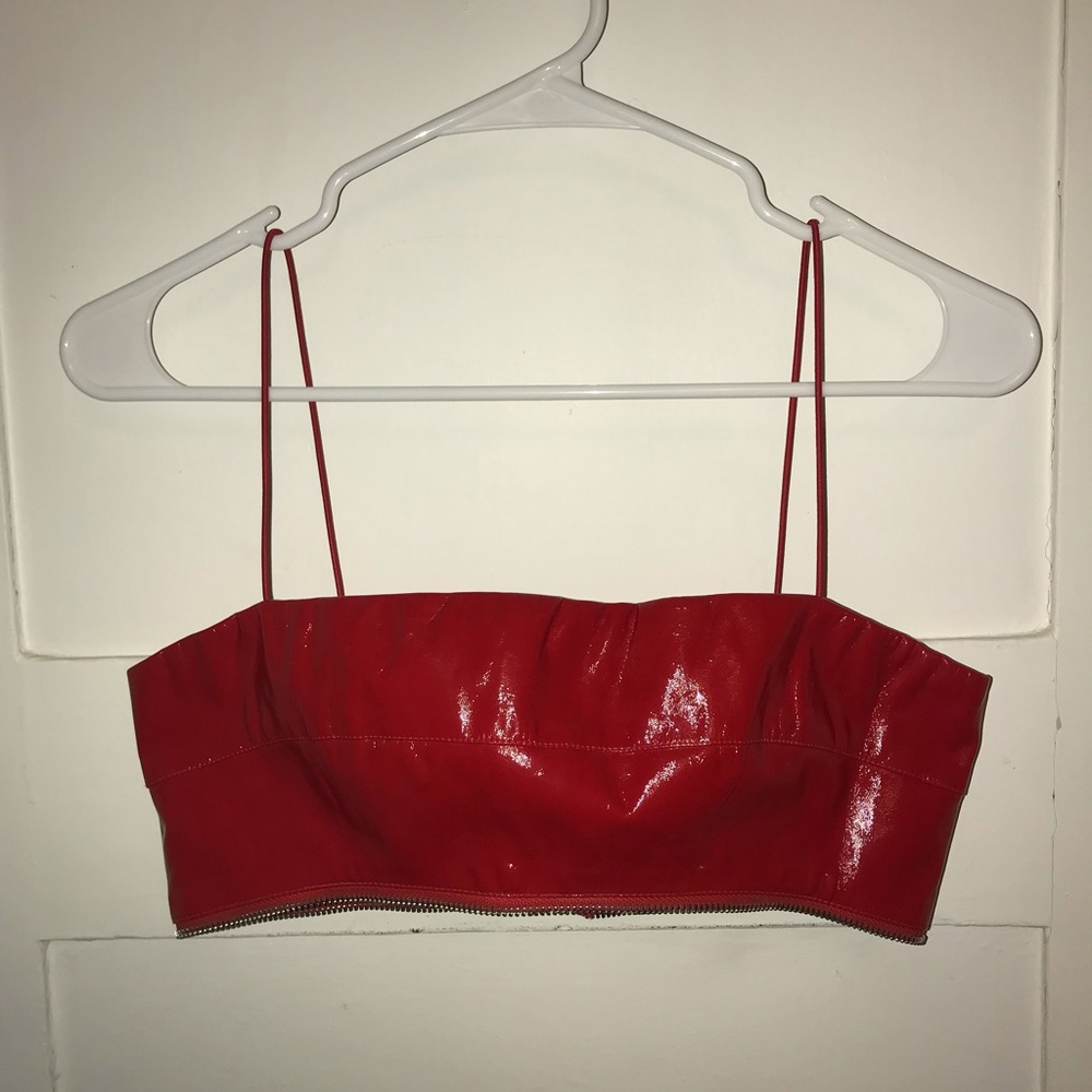 I. Am. Gia. Red Pleather Top
